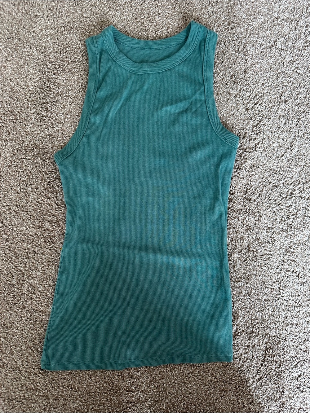 a new day Sleeveless Ribbed Tank Top - Teal Green